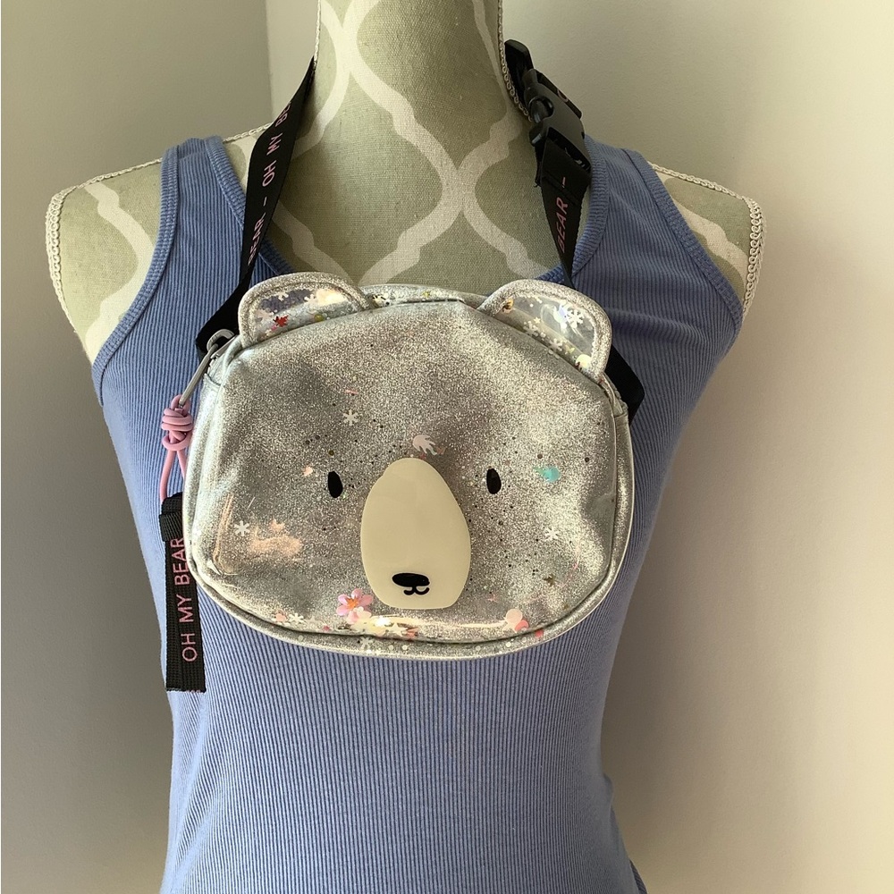 Zara Silver Bear Face Bag